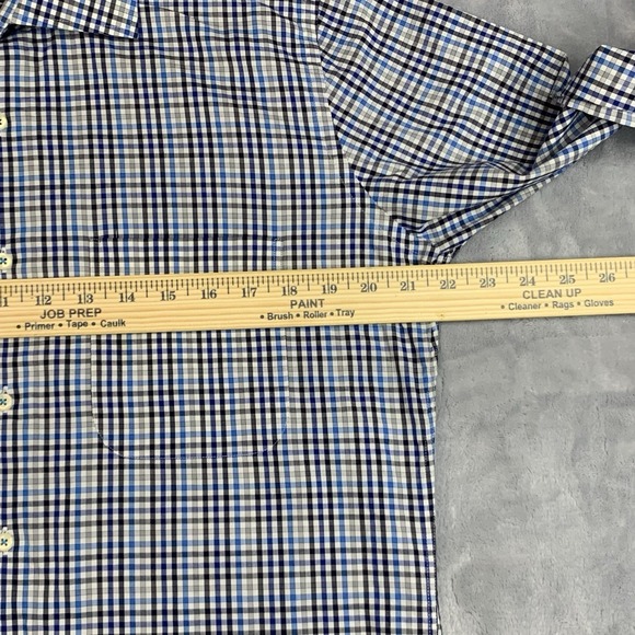 Peter Millar Shirt Mens Medium Blue White Check Plaid Button Down Long Sleeve - Picture 6 of 8